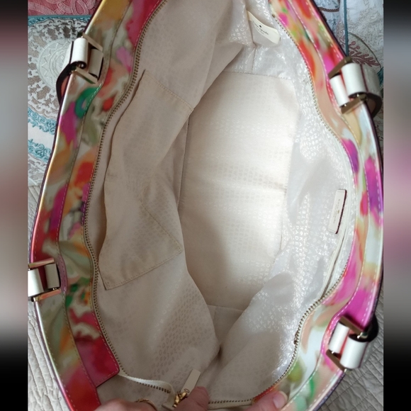 Kate Spade New York Large Vegan Leather City Streets Spring Floral Tote Handbag - Picture 8 of 12